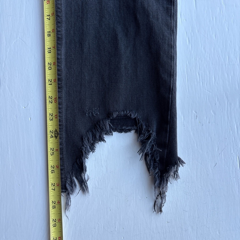 We The Free‎ Free People Black Straight Distressed Jeans Raw Hem Button Fly 28 - Picture 12 of 13